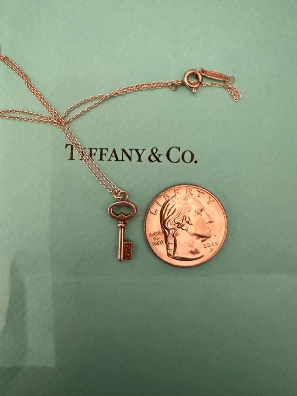 Preowned Tiffany & Co. sterling silver key charm necklace - Picture 7 of 8